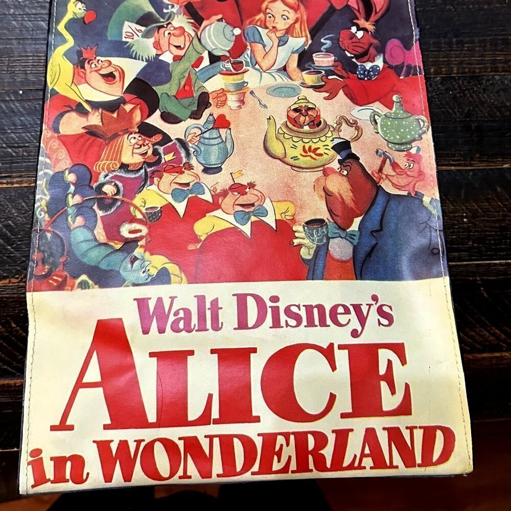 Walt Disney Alice in Wonderland Mad Hatter Tea Party 12"x9" Tote Bag - NWT